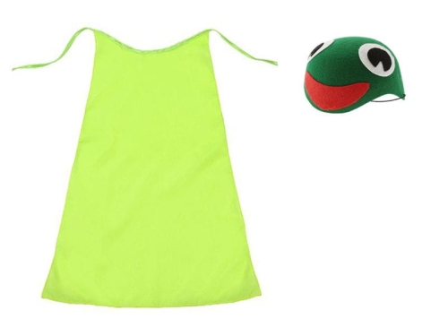 ZESTAW ŻABKA ZIELONY PELERYNA 90cm 2el