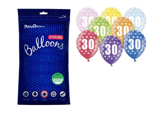 BALONY 30 BIRTHDAY MIX 30cm 50szt