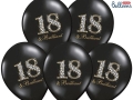 BALON CZARNY 18 &amp; BRILLIANT 30cm 1szt