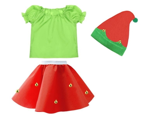 ZESTAW ELF CZERWONO-ZIELONY 134-140 3el