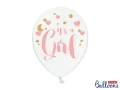 BALON BIAŁY ITS A GIRL RÓŻ 30cm 1szt