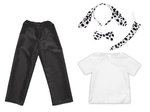 ZESTAW PIESEK DALMATYŃCZYK BIAŁO-CZARNY 98-110 5el