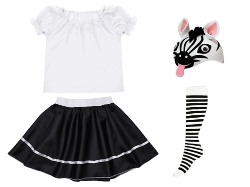 ZESTAW ZEBRA BIAŁO-CZARNY 116-128 4el
