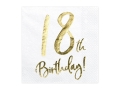 SERWETKI 18th BIRTHDAY BIAŁE 20szt