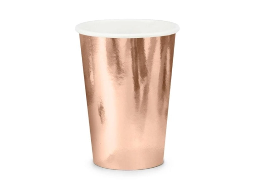 KUBECZKI PAPIEROWE RÓŻOWE ZŁOTO 220ml 6szt.