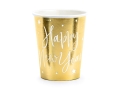 KUBECZKI PAPIER HAPPY NEW YEAR ZŁOTE 220ml 6szt