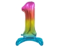 BALON BC CYFRA 1 STOJĄCY TĘCZOWY 29'' 74cm