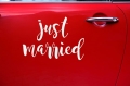 NAKLEJKA NA SAMOCHÓD JUST MARRIED BIAŁA