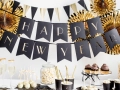 BANER HAPPY NEW YEAR CZARNY 1,7m