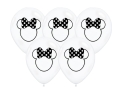 BALONY MYSZKA MINNIE BIAŁE 30cm 5szt
