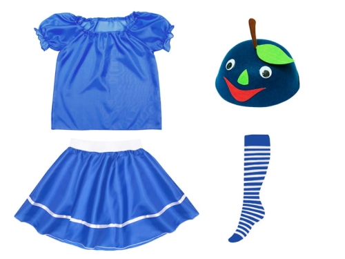 ZESTAW JAGÓDKA NIEBIESKI 134-140 4el