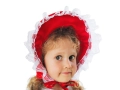 ZESTAW CZERWONY KAPTUREK PELERYNA 48cm 2el