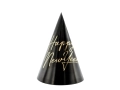 CZAPECZKI HAPPY NEW YEAR CZARNE 16cm 6szt.