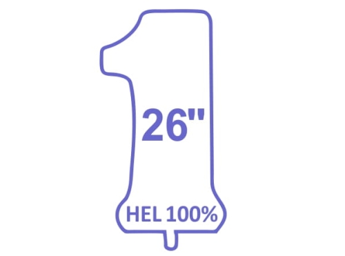 HEL 100% DO BALONÓW FOLIOWYCH CYFR 26''