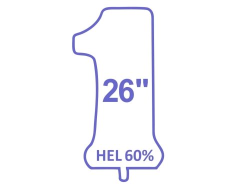 HEL 60% DO BALONÓW FOLIOWYCH CYFR 26"