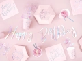 KUBECZKI PAPIEROWE HAPPY BDAY JASNORÓŻOWE 220ml 6szt