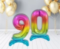 BALON BC CYFRA 9 STOJĄCY TĘCZOWY 29'' 74cm