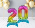 BALON BC CYFRA 2 STOJĄCY TĘCZOWY 29'' 74cm