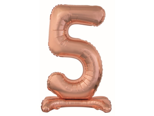 BALON GODAN BC CYFRA 5 STOJĄCY RÓŻOWE ZŁOTO 29'' 74cm