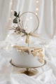 KARTECZKA NA PIKU TOPPER OBRĘCZ DREWNIANA 24,5cm 1szt