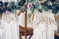 ZAWIESZKI NA KRZESŁA BRIDE GROOM DREWNIANE 2szt