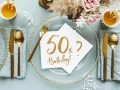 SERWETKI 50th BIRTHDAY BIAŁE 20 szt.