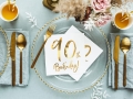 SERWETKI 90th BIRTHDAY BIAŁE 20 szt.