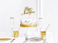KARTECZKA NA PIKU TOPPER HAPPY NEW YEAR ZŁOTY 24cm