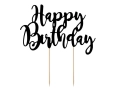 KRATECZKA NA PIKU TOPPER HAPPY BIRTHDAY CZARNY 22,5cm