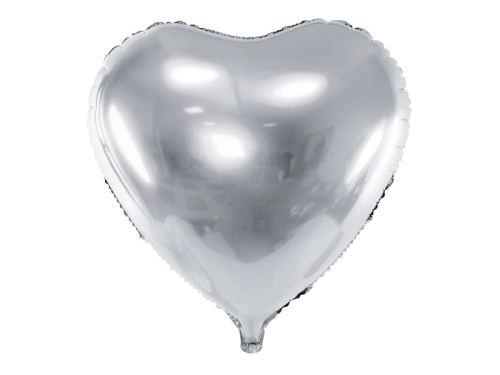 BALON PARTY DECO SERCE SREBRNY 18'' 45cm
