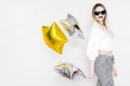 BALON GWIAZDKA SREBRNY 19'' 48cm