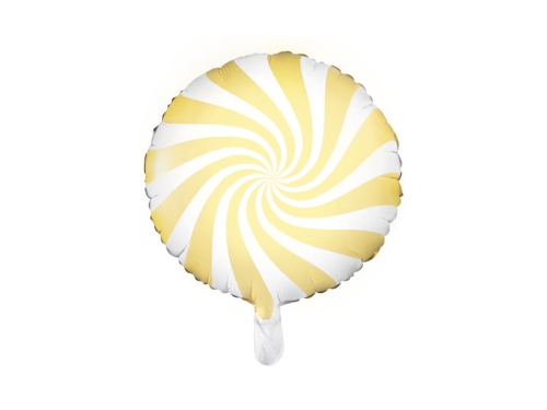 BALON PARTY DECO LIZAK OKRĄGŁY BIAŁO-ŻÓŁTY 14'' 35cm
