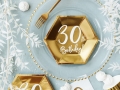 TALERZYKI PAPIEROWE 30 URODZINY ZŁOTE 20cm 6szt