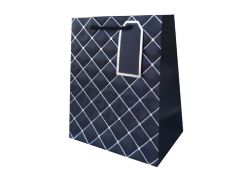 TOREBKA PREZENTOWA TŁOCZONA QPM-097 CZARNA 23x18cm