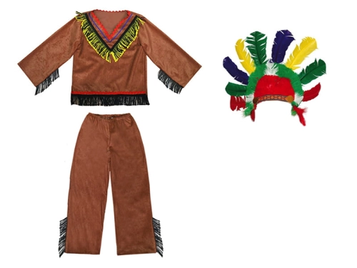 ZESTAW INDIANIN BRĄZOWY 116-128 3el