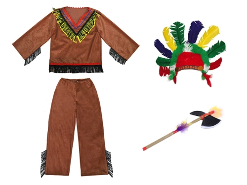 ZESTAW INDIANIN BRĄZOWY 134-140 4el