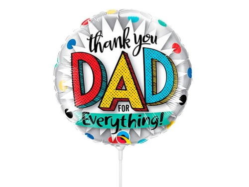 BALON THANK YOU DAD SREBRNY 9" 23cm