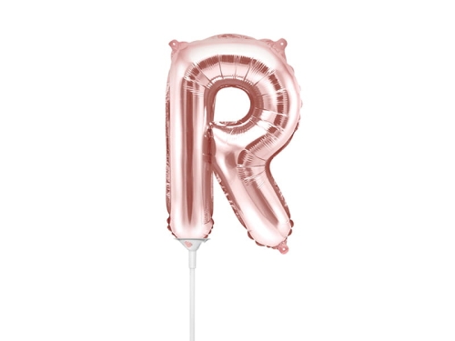 BALON PARTY DECO LITERA R RÓŻOWE ZŁOTO 14'' 35cm