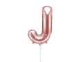 BALON LITERA J RÓŻOWE ZŁOTO 14'' 35cm