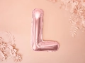 BALON LITERA L RÓŻOWE ZŁOTO 14'' 35cm