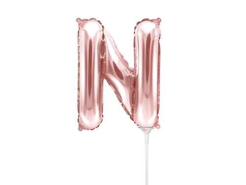 BALON PARTY DECO LITERA N RÓŻOWE ZŁOTO 14'' 35cm