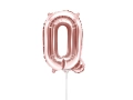 BALON LITERA Q RÓŻOWE ZŁOTO 14'' 35cm