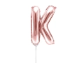 BALON LITERA K RÓŻOWE ZŁOTO 14'' 35cm