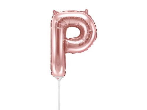 BALON PARTY DECO LITERA P RÓŻOWE ZŁOTO 14'' 35cm