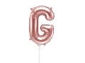 BALON LITERA G RÓŻOWE ZŁOTO 14'' 35cm