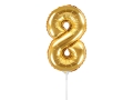 BALON CYFRA 8 ZŁOTY 14'' 35cm