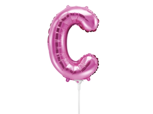 BALON LITERA C CIEMNORÓŻOWY 14'' 35cm
