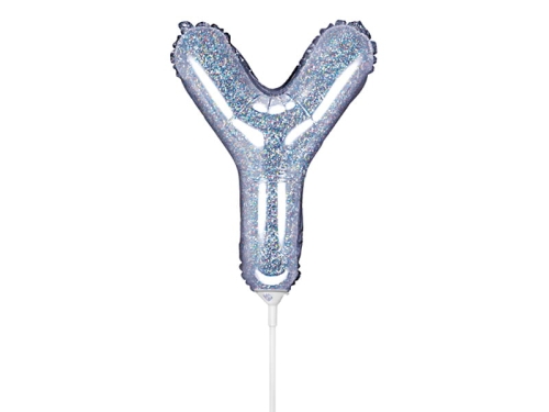 BALON PARTY DECO LITERA Y HOLO SREBRNY 14'' 35cm