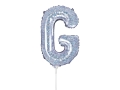 BALON LITERA G HOLO SREBRNY 14'' 35cm