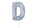 BALON LITERA D HOLO SREBRNY 14'' 35cm
